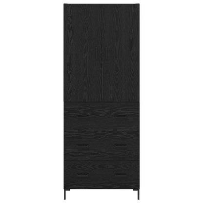 Highboard Schwarz Eichen-Optik 69,5 x 34 x 180 cm Holzwerkstoff