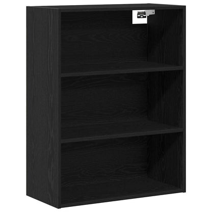 Highboard Schwarz Eichen-Optik 69,5 x 34 x 180 cm Holzwerkstoff