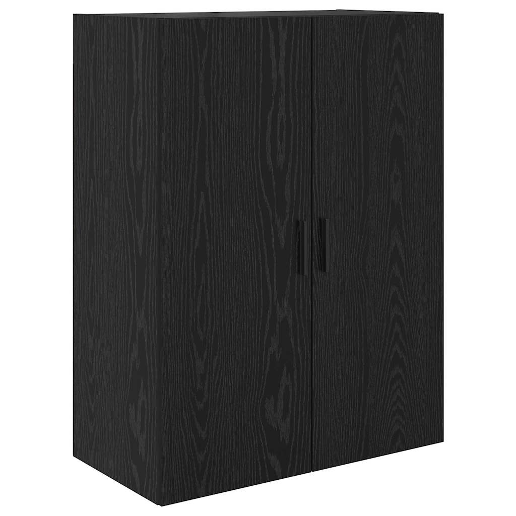 Highboard 2 pcs Schwarz Eichen-Optik Engineered Wood und Glas