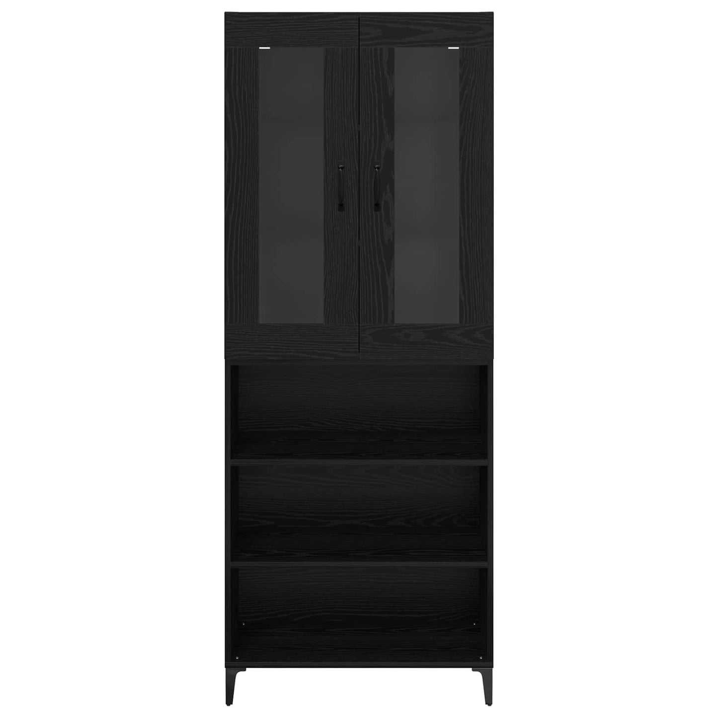 Highboard Schwarz Eichen-Optik 69,5 x 34 x 180 cm Holzwerkstoff