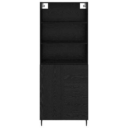Highboard Schwarz Eichen-Optik 69,5 x 34 x 180 cm