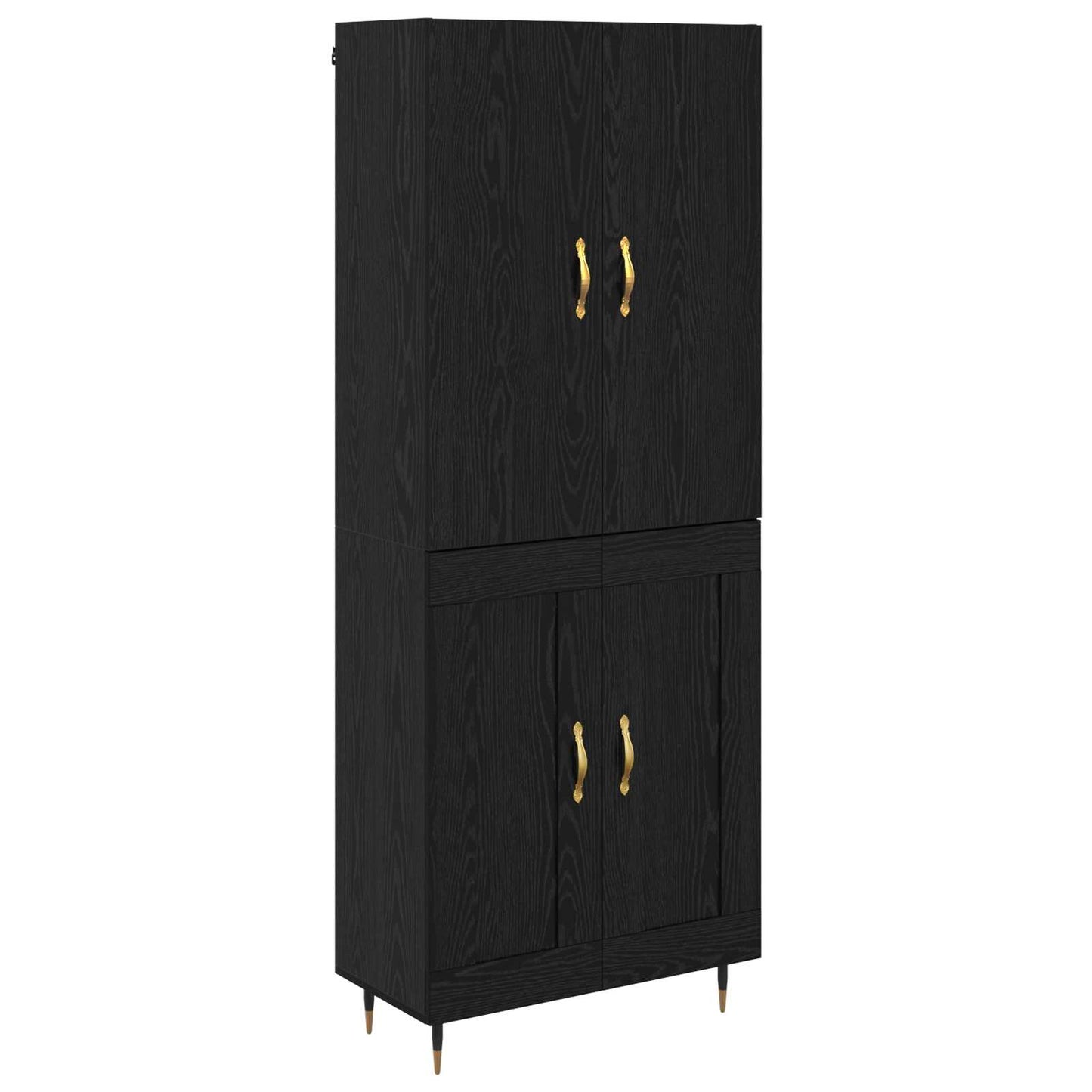 Highboard Schwarz Eichen-Optik 69,5 x 34 x 180 cm Holzwerkstoff