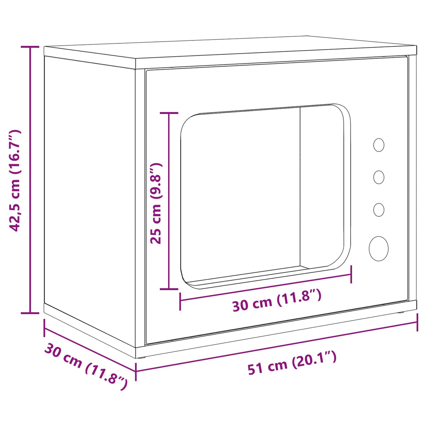 Katzenhaus Geräucherte Eiche 51 x 30 x 42,5 cm Holzwerkstoff