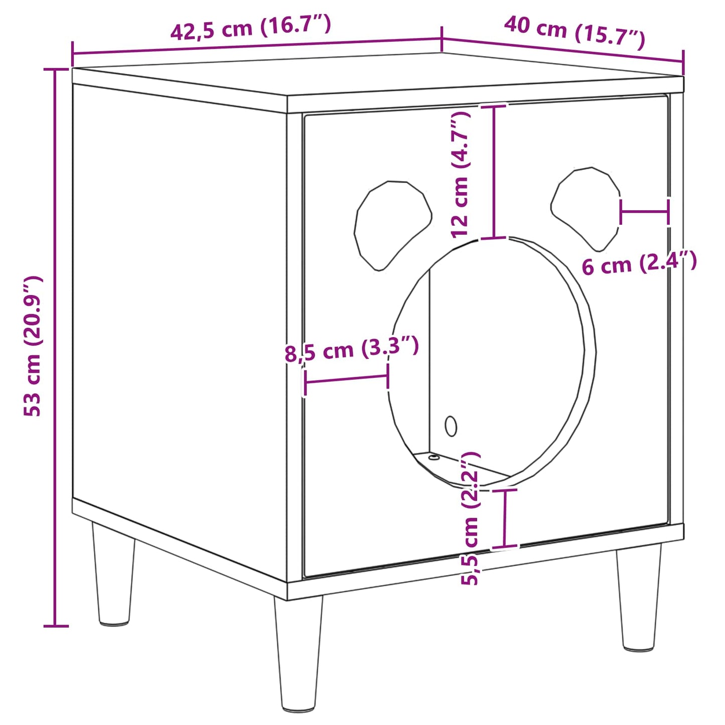 Katzenhaus Weiß 42,5 x 40 x 53 cm Holzwerkstoff
