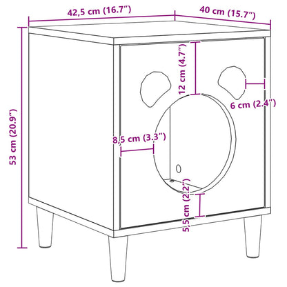 Katzenhaus Weiß 42,5 x 40 x 53 cm Holzwerkstoff