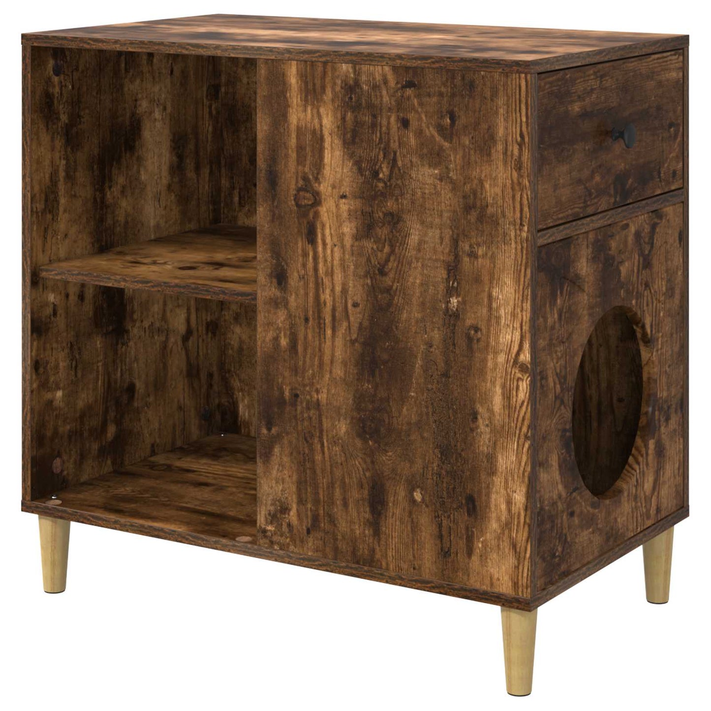 Katzenhaus Geräucherte Eiche 72 x 42,5 x 70 cm Holzwerkstoff