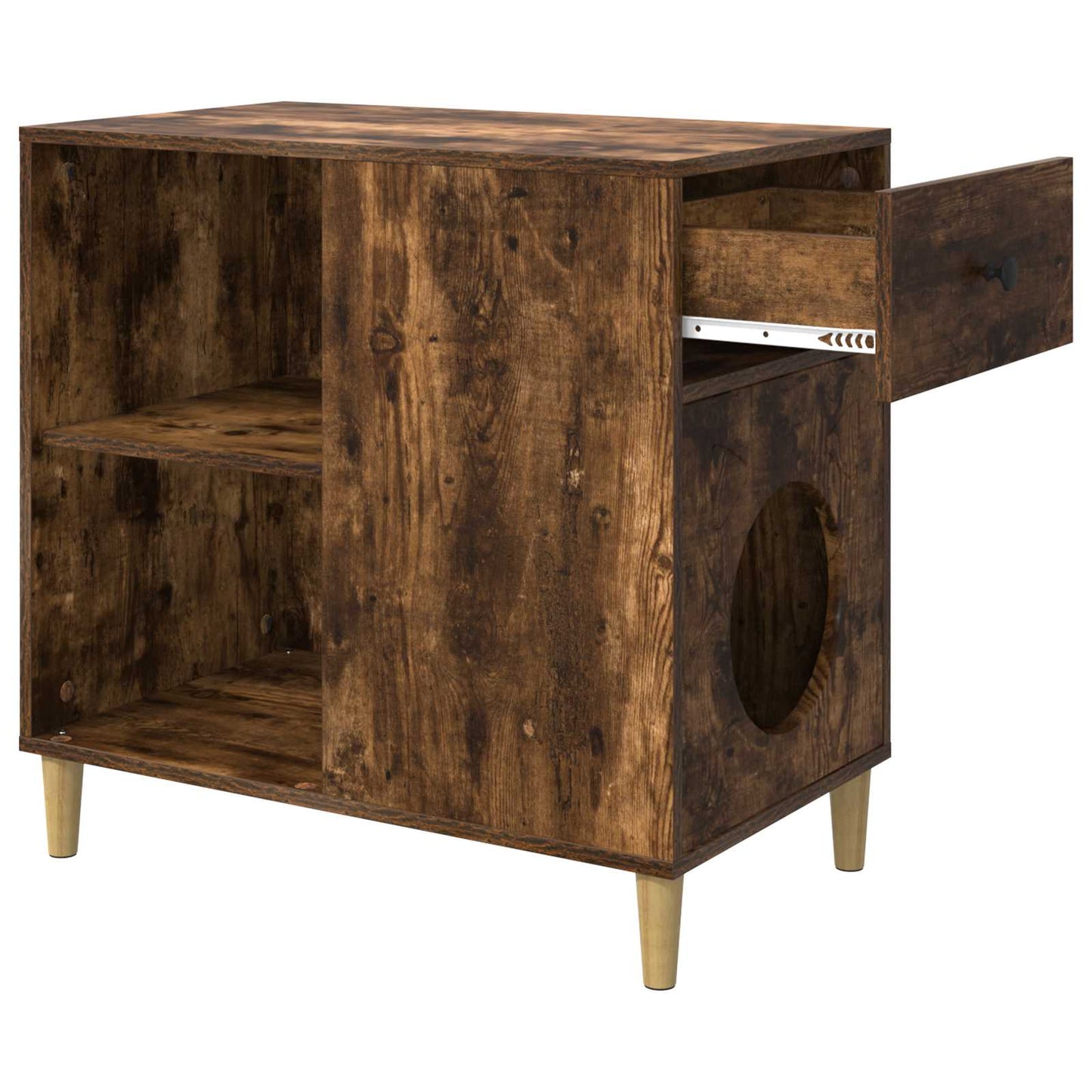 Katzenhaus Geräucherte Eiche 72 x 42,5 x 70 cm Holzwerkstoff