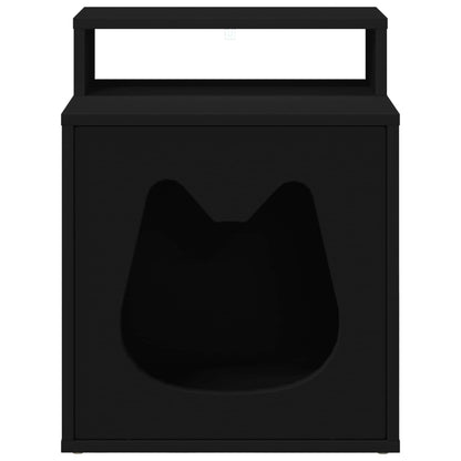 Katzenhaus Schwarz 42,5 x 40 x 53,5 cm Holzwerkstoff