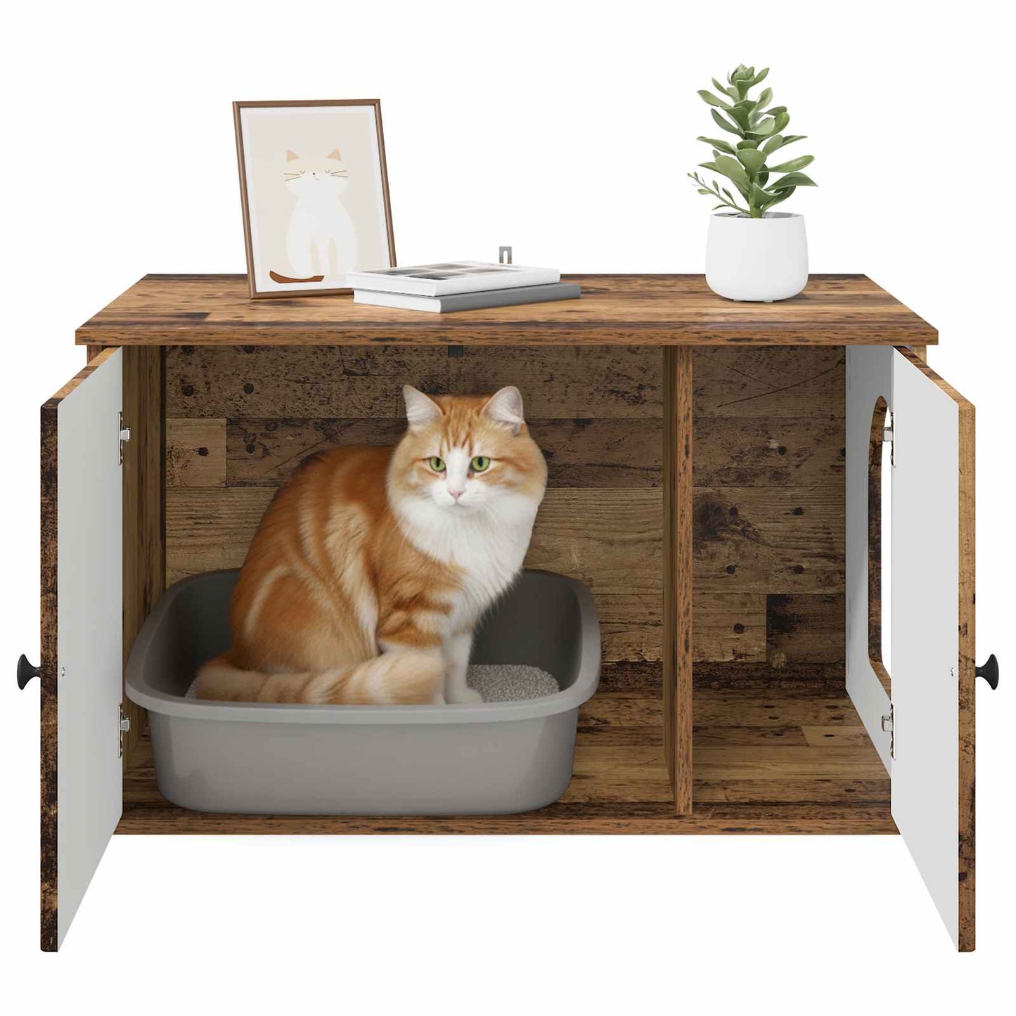 Katzenhaus Altholz 85 x 55 x 50 cm Holzwerkstoff