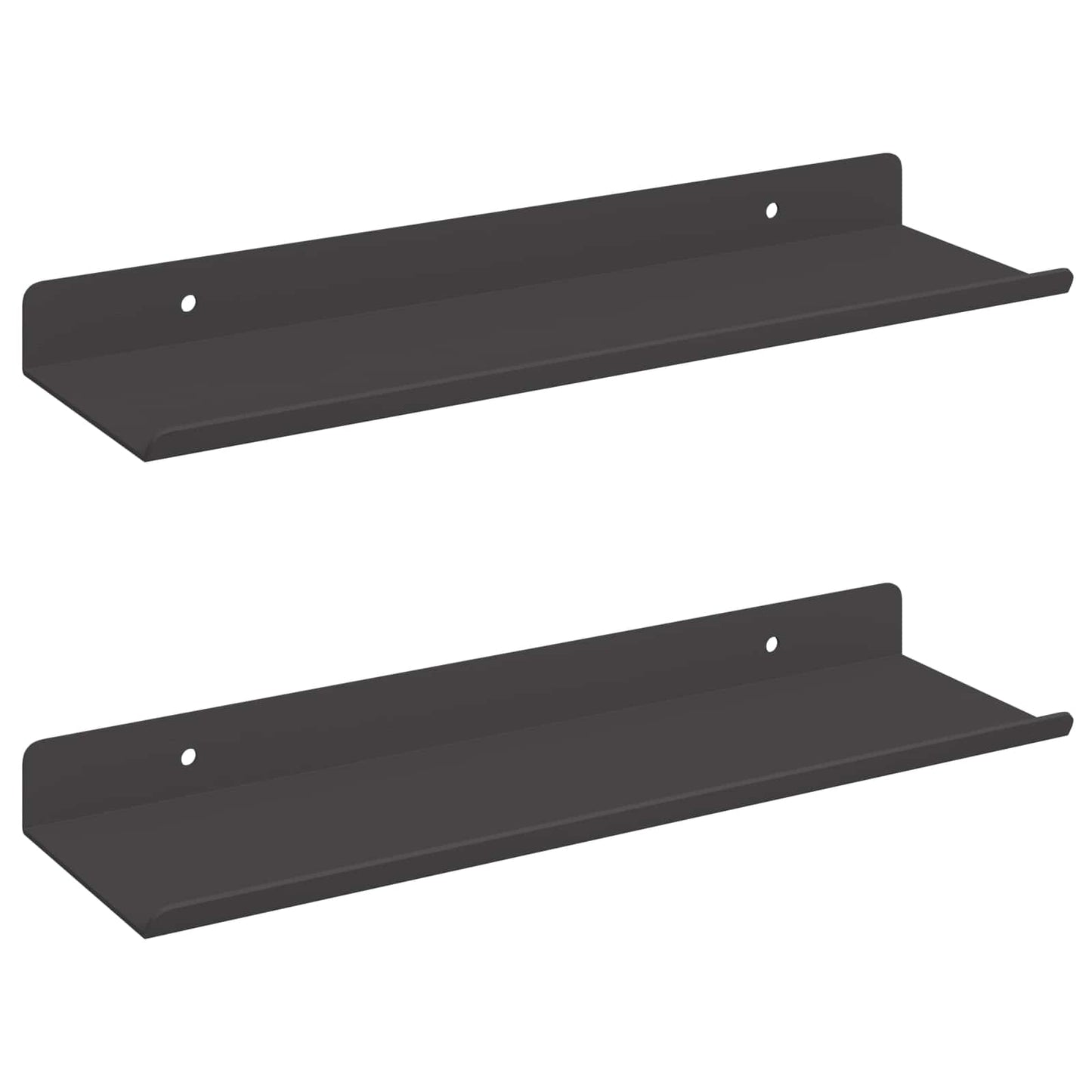 Schwebendes Regal 2 pcs Schwarz 30 x 9 x 2,5 cm Stahl