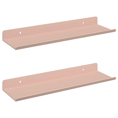 Schwebendes Regal Wandmontiert 2 pcs Rosa 30 x 9 x 2,5 cm Stahl