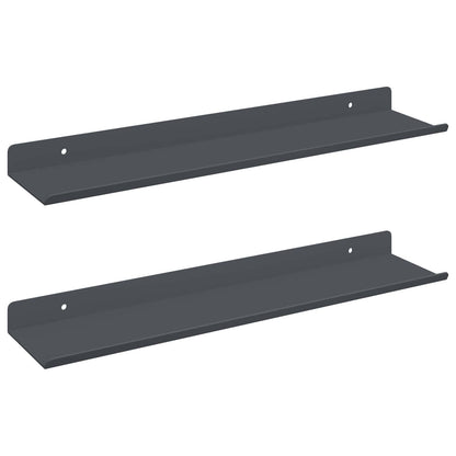 Schwebendes Regal 2 pcs Anthrazit 40 x 9 x 2,5 cm Stahl