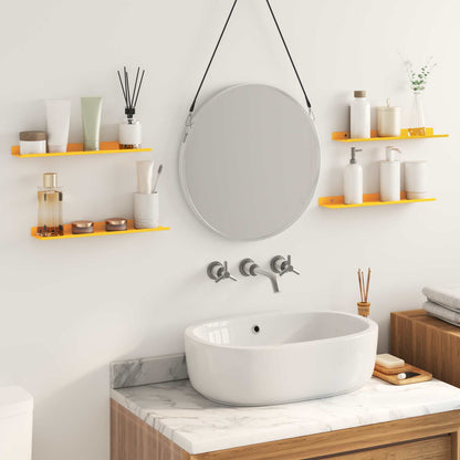 Schwebendes Regal 4 pcs Senfgelb 40 x 9 x 2,5 cm Stahl