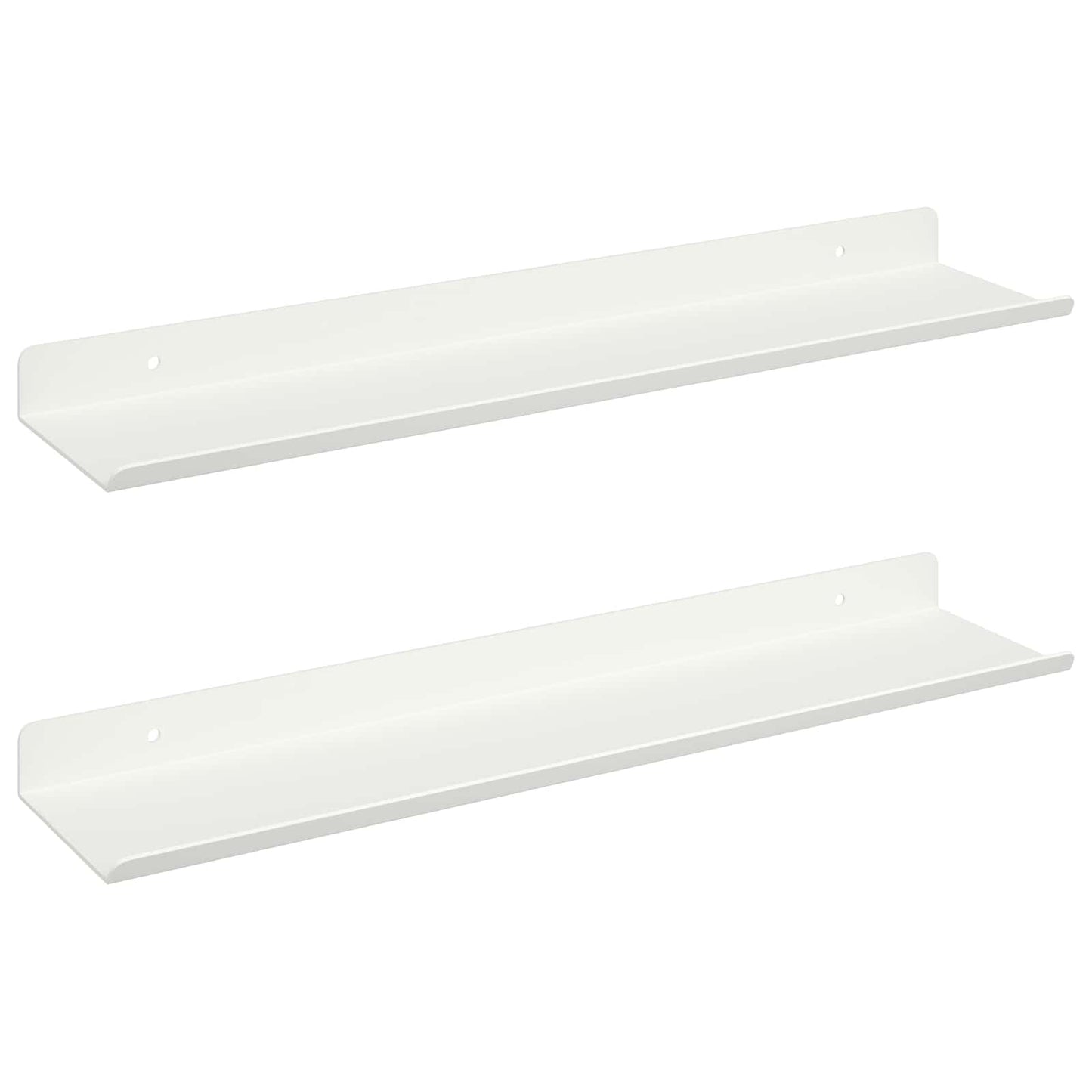 Schwebendes Regal Wandmontiert 2 pcs Weiß 40 x 9 x 2,5 cm Stahl