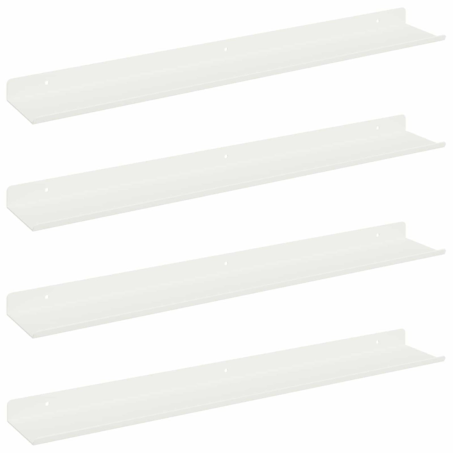 Schwebendes Regal Wandmontiert 4 pcs Weiß 60 x 9 x 2,5 cm Stahl
