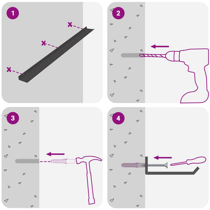 Schwebendes Regal 2 pcs Schwarz 100 x 9 x 2,5 cm Stahl