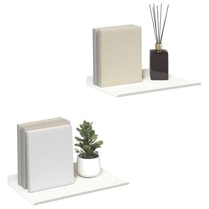 Schwebendes Regal 2 pcs Weiß 30 x 18 x 2,5 cm Stahl