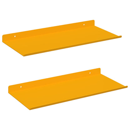 Schwebendes Regal 2 pcs Senfgelb 40 x 18 x 2,5 cm Stahl