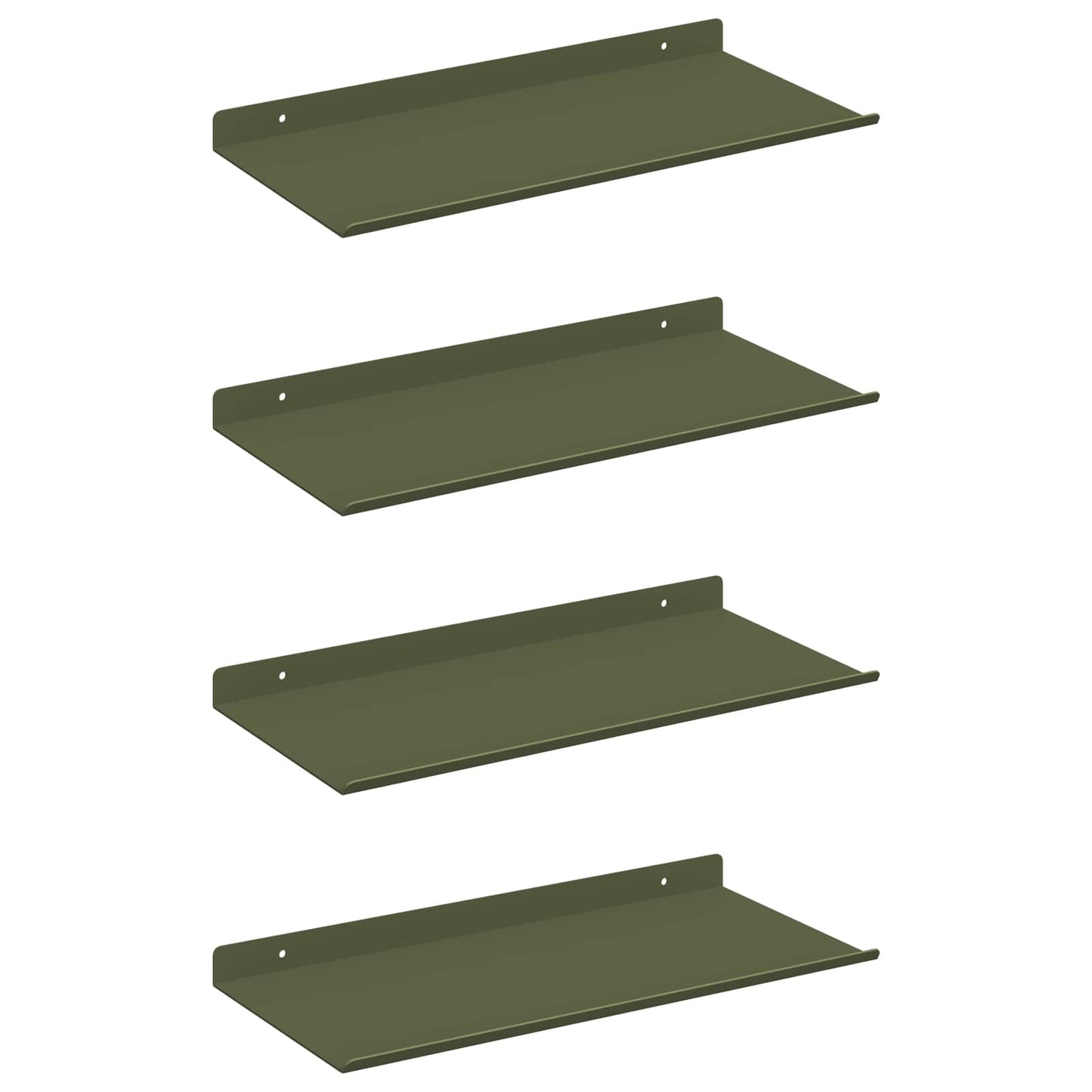 Schwebendes Regal 4 pcs Olive Grün 40 x 18 x 2,5 cm Stahl