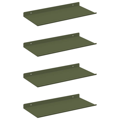 Schwebendes Regal 4 pcs Olive Grün 40 x 18 x 2,5 cm Stahl