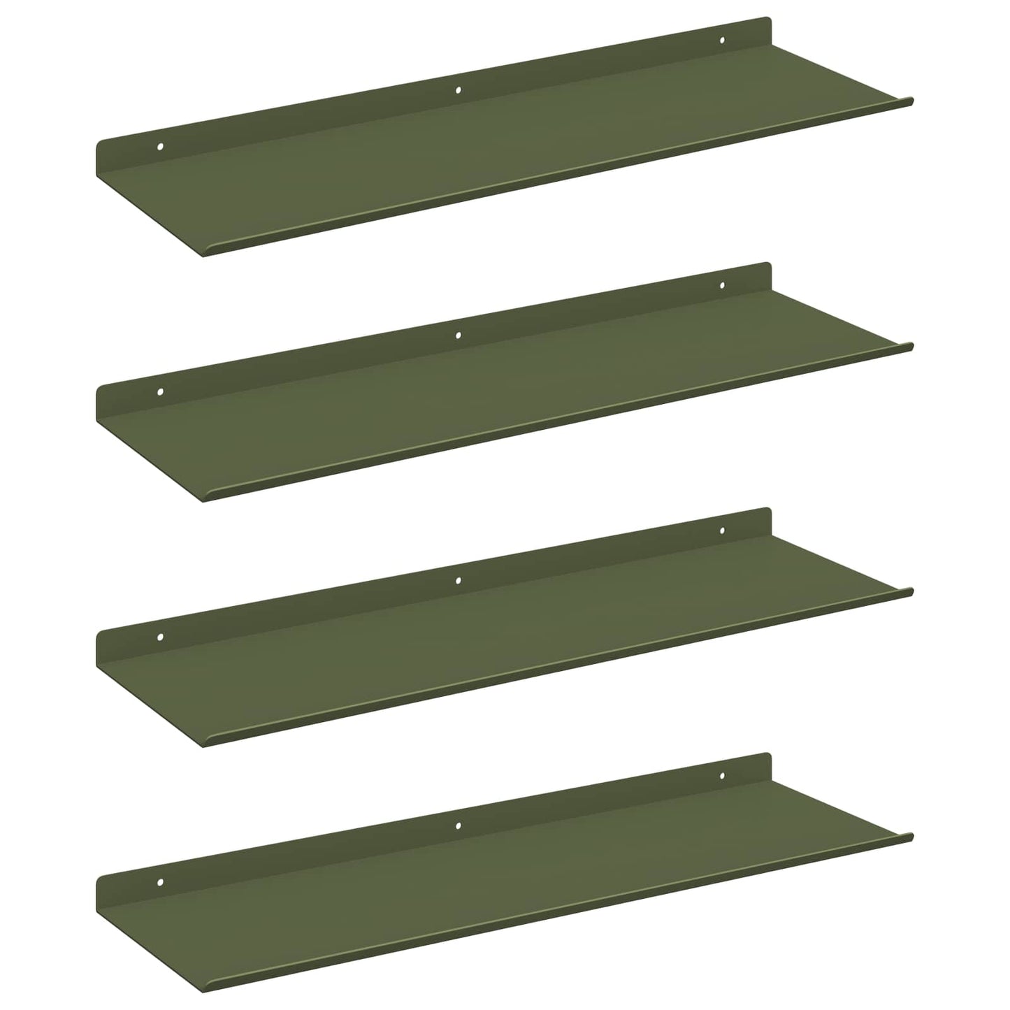 Schwebendes Regal 4 pcs Olive Grün 60 x 18 x 2,5 cm Stahl