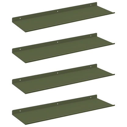 Schwebendes Regal 4 pcs Olive Grün 60 x 18 x 2,5 cm Stahl