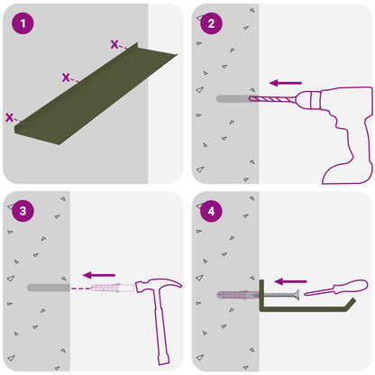 Schwebendes Regal 4 pcs Olive Grün 60 x 18 x 2,5 cm Stahl