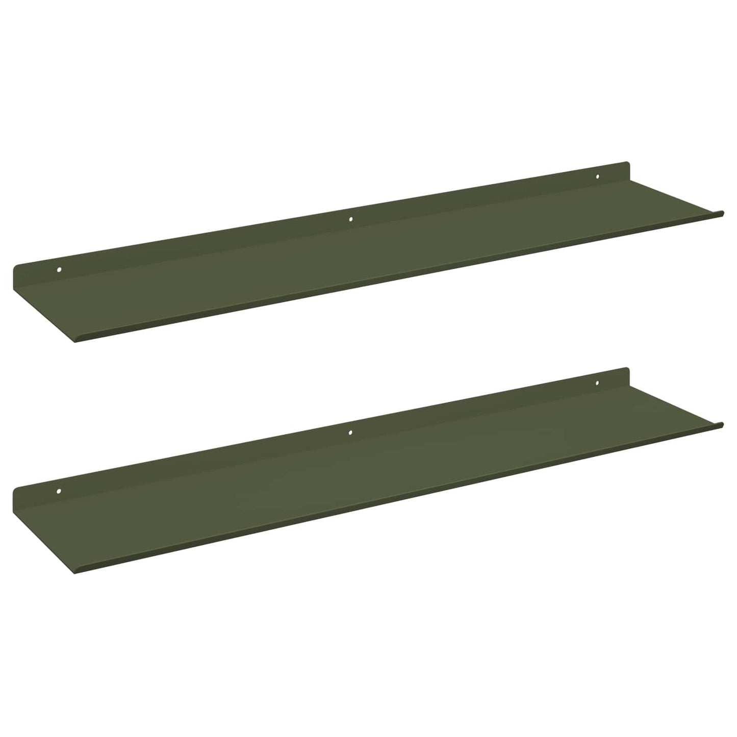 Schwebendes Regal 2 pcs Olive Grün 80 x 18 x 2,5 cm Stahl