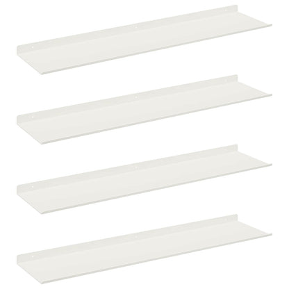 Schwebendes Regal 4 pcs Weiß 80 x 18 x 2,5 cm Stahl
