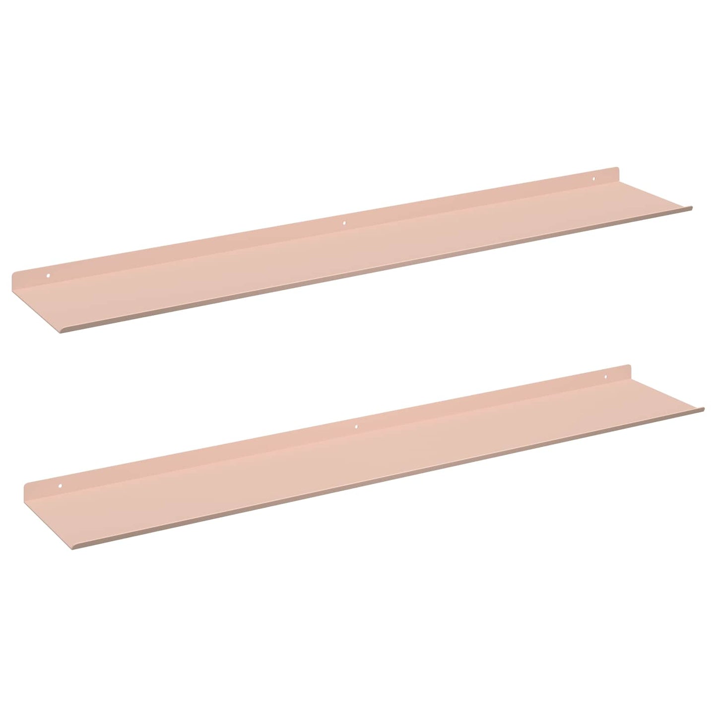 Schwebendes Regal 2 pcs Rosa 100 x 18 x 2,5 cm Stahl