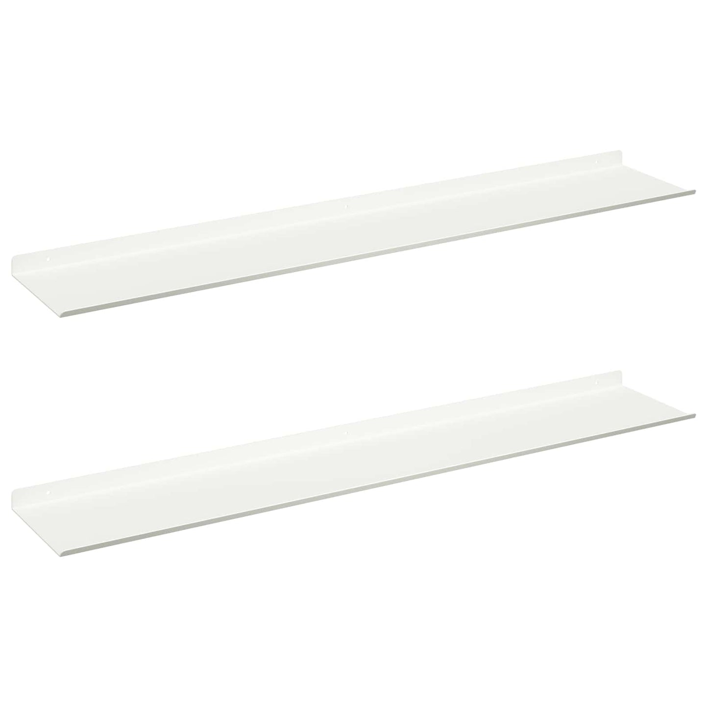 Schwebendes Regal 2 pcs Weiß 100 x 18 x 2,5 cm Stahl
