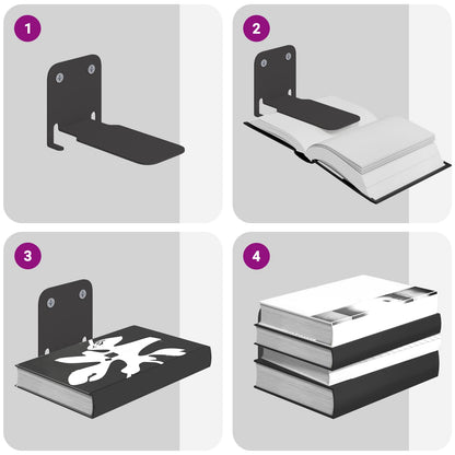 Wandregal mit Regal 4 pcs Schwarz 6 x 10,8 x 6,6 cm