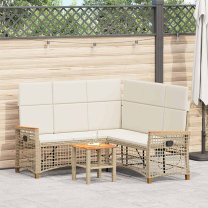 Garten Liegesofa Set Beige und Cremeweiß 164 x 164 x 112 cm