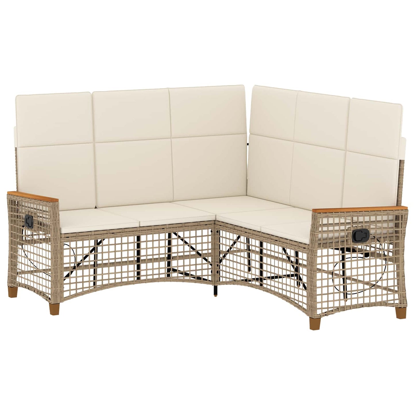 Garten Liegesofa Set Beige und Cremeweiß 164 x 164 x 112 cm