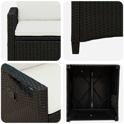 Gartenstuhl 2 pcs Schwarz und Creme 56 x 60 x 112 cm