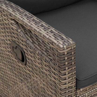 Gartenbank mit Kissen Grau und Dunkelgrau 105 x 60 x 112 cm