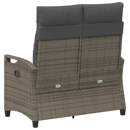 Gartenbank mit Kissen Grau und Dunkelgrau 105 x 60 x 112 cm