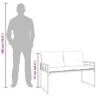 Holz-Lagenbank mit Kissen Uni mit Kissen Creme 114 x 55 x 77 cm