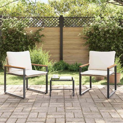 Möbelsets mit Kissen 3 pcs Beige und Cremeweiß Rattan