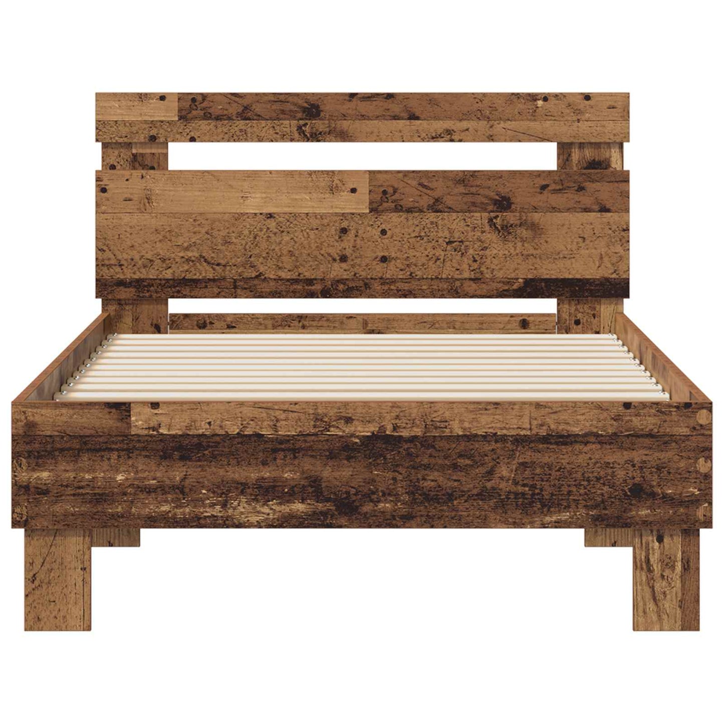 Bettrahmen mit Kopfteil Altholz 98,5 x 200 cm Holzwerkstoff