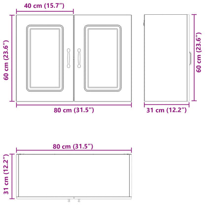 Küchenschrank Kalmar Schwarz Eichen-Optik 80 x 31 x 60 cm