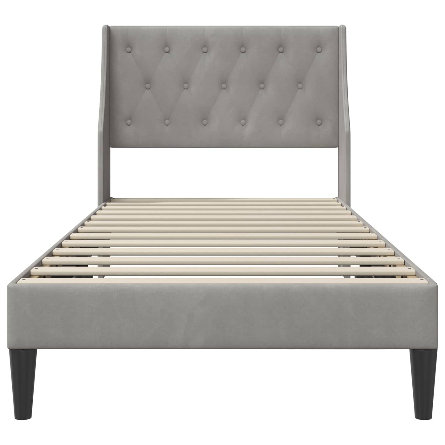 Bettrahmen mit Kopfteil Hellgrau 80 x 200 cm Samt