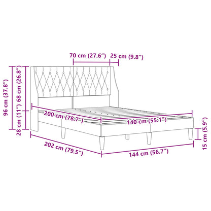 Bettrahmen mit Kopfteil Dunkelgrün 140 x 200 cm Samt