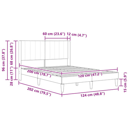 Bettrahmen mit Kopfteil Rosa 120 x 200 cm Samt