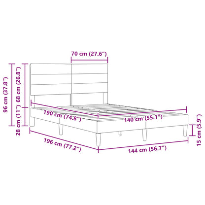 Bettrahmen mit Kopfteil Blau 140 x 190 cm Stoff