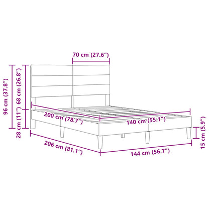 Bettrahmen mit Kopfteil Taupe 140 x 200 cm Stoff