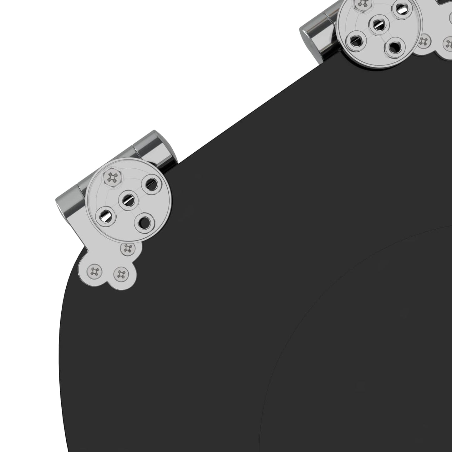 Soft-Close Toilettensitz 2 pcs Schwarz 44 x 38 cm MDF-Platte