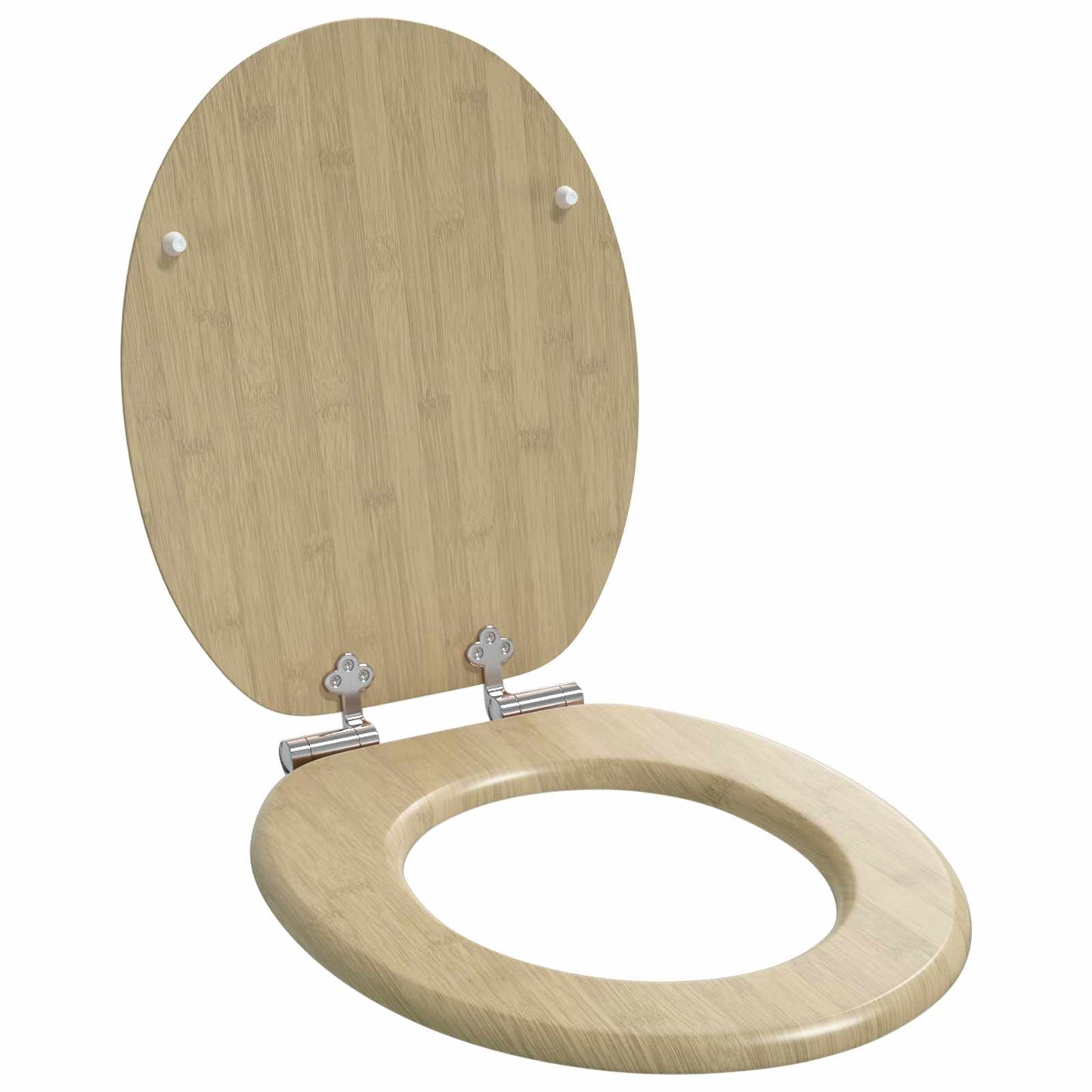 Soft-Close Toilettensitz 2 pcs Heller Bambusfarbton 44 x 38 cm