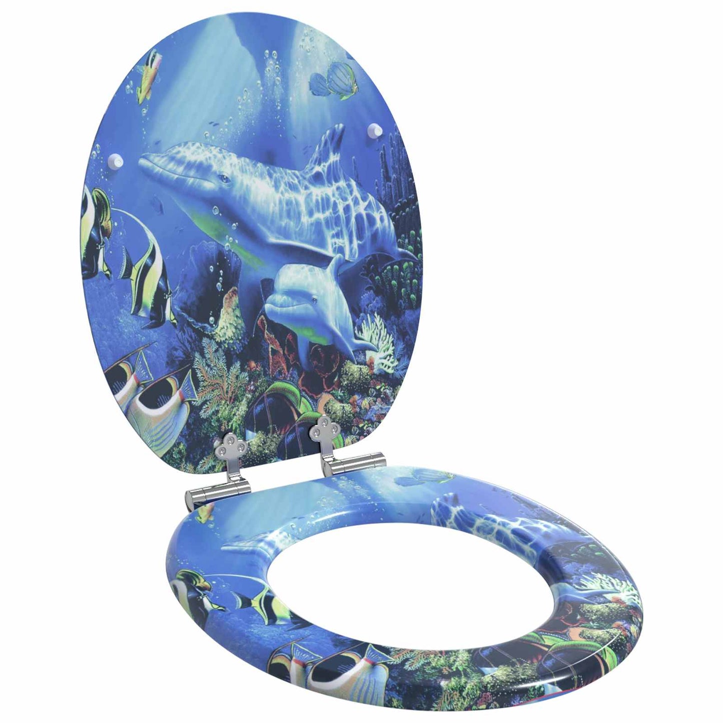 Soft-Close Toilettensitz 2 pcs Blau 44 x 38 cm MDF-Platte