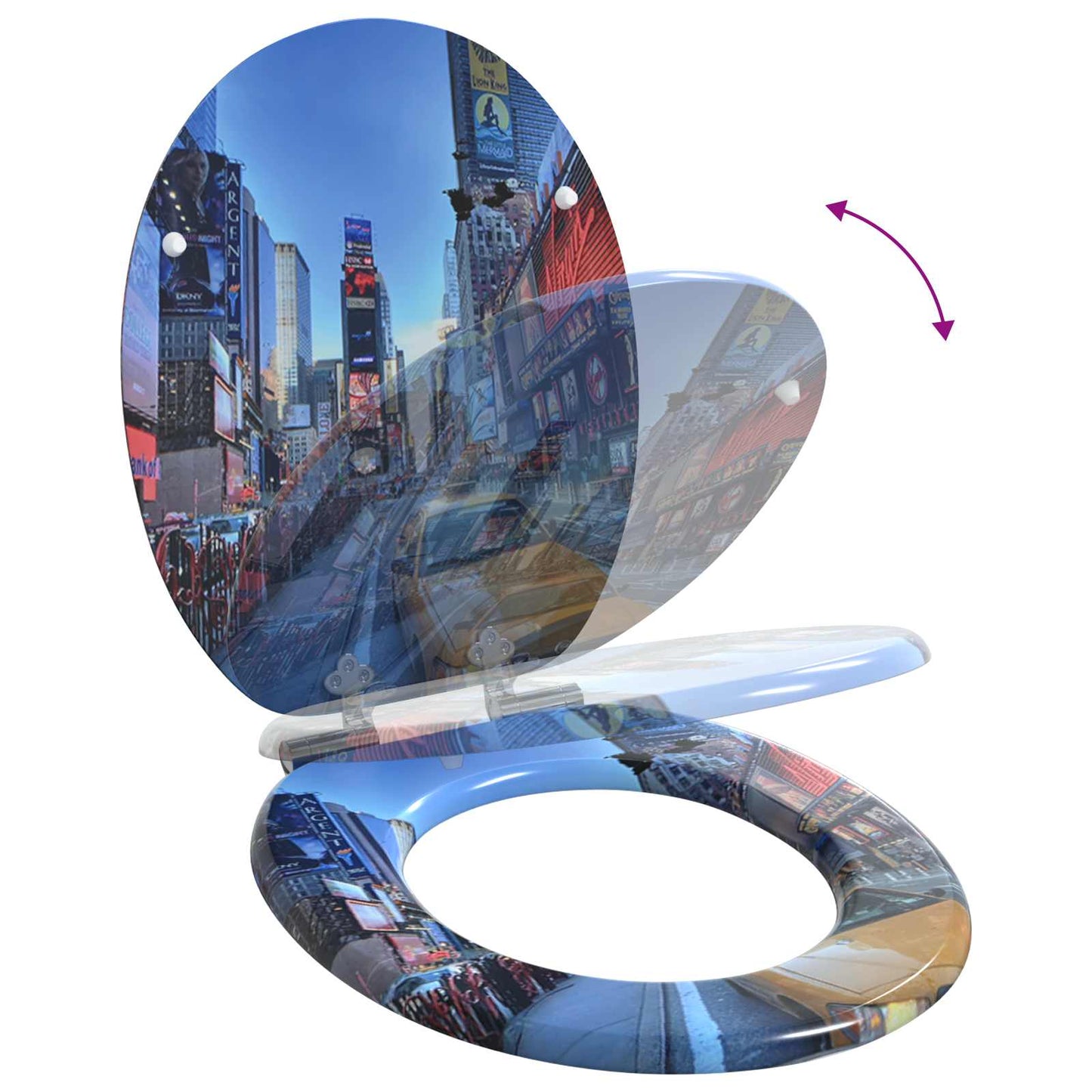 Soft-Close Toilettensitz 2 pcs Mehrfarbig 44 x 38 cm MDF-Platte